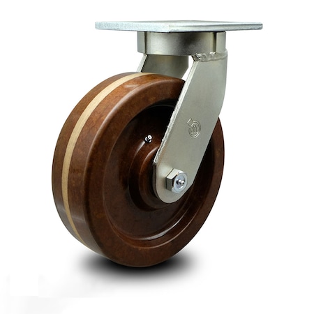 Service Caster 12 Inch Extra Heavy Duty High Temp Phenolic Wheel Swivel Caster with Swivel Lock SCC-KP92S1230-PHRHT-BSL